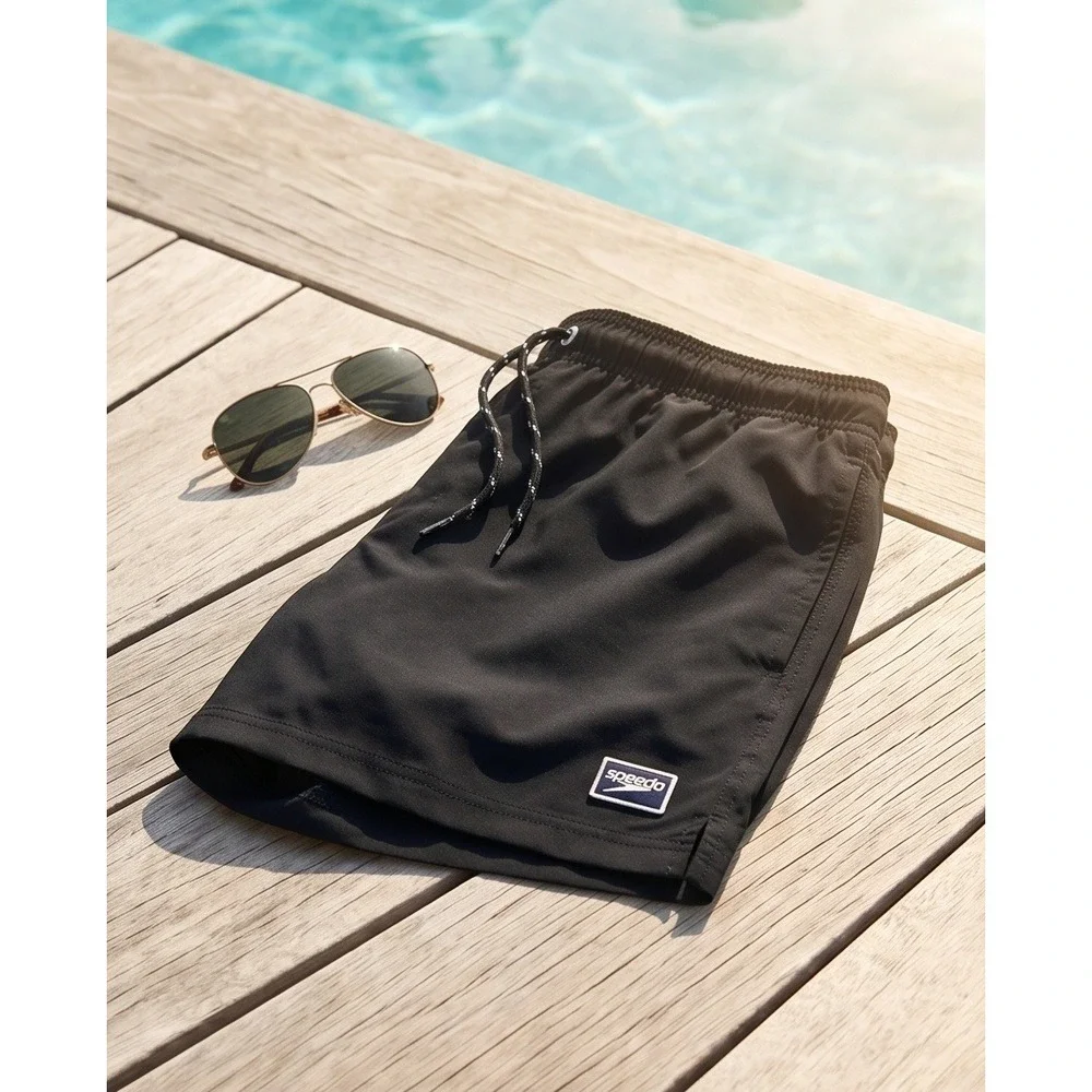 Speedo Mens XXL  Redondo Edge Volley Swim Trunks Anthracite Black NWT $50